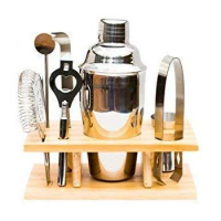 2020 Hot sale 550ml 7 Pieces Cocktail Martini Shaker Set with Organizer Stand and Accessories