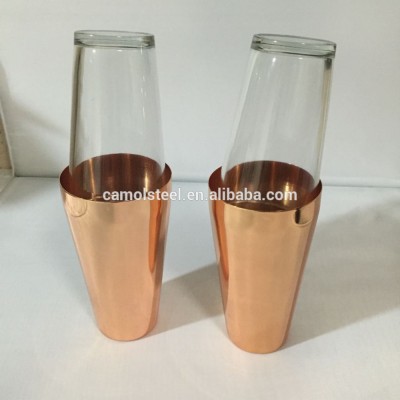 800ml copper plated boston cocktail shaker set