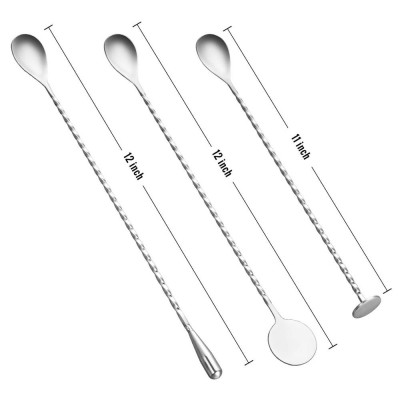 Stirring Spoon Long Handle Mixing Spoon  Cocktail Mixing Spoon , 3 pcs set